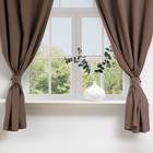 Шторы для кухни для кухни с подхватами Этель Kitchen, 150×180 см, комплект - 2 шт., коричневые - Фото 1