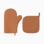 Кухонный набор «Этель» Kitchen orange, оранжевый: прихватка, варежка-прихватка - Фото 4