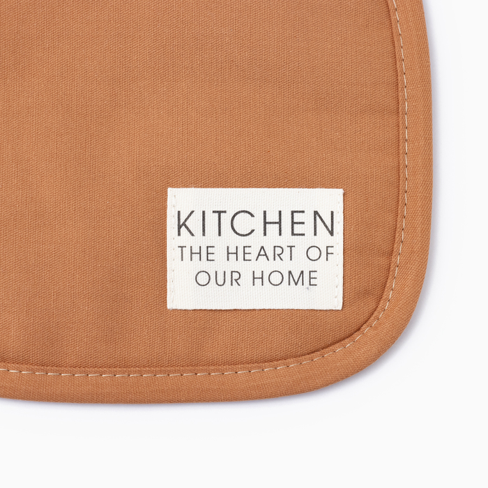 Набор кухонный Этель Kitchen, цвет оранжевый, варежка-прихватка 18х29 см, прихватка 19х19 см - фото 1885399418