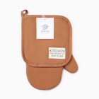 Кухонный набор «Этель» Kitchen orange, оранжевый: прихватка, варежка-прихватка - Фото 6