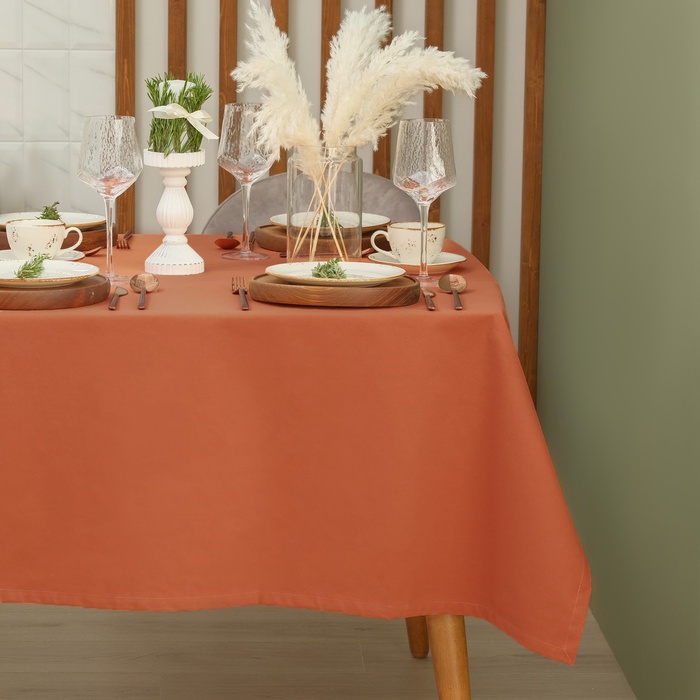 Скатерть «Этель» Kitchen 150×220 см, 100% хлопок, саржа 220 г/м², оранжевая