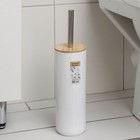 Комплект для туалета «Бамбук», d=9,2 см, h=37,2 см, цвет белый - Фото 4