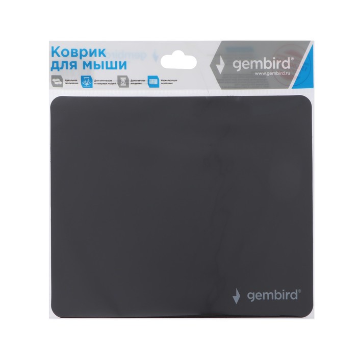 Коврик для мыши Gembird MP-BASIC, 220x180x1 мм, пластик, чёрный - фото 51808980 Коврик для мыши Gembird MP-BASIC, 220x180x1 мм, пластик, чёрный - фото 51808980