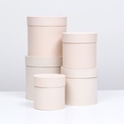 Набор шляпных подарочных коробок 5 в 1 «Ваниль однотонный», 20×20×20 ‒ 13.5×13.5×13.5 см - Фото 2