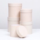 Набор шляпных подарочных коробок 5 в 1 «Ваниль однотонный», 20×20×20 ‒ 13.5×13.5×13.5 см - Фото 3