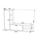 Гостиная «Анриал. Клик Мебель», 2100×350×1700 мм, цвет дуб крафт золотой/белый - Фото 2