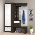 Прихожая «Дуэт», 1500×380×2000 мм, цвет дуб венге/белый глянец - Фото 1