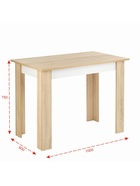 Стол обеденный «Лайт Эко», 1000×600×750 мм, цвет дуб сонома/белый глянец - Фото 2