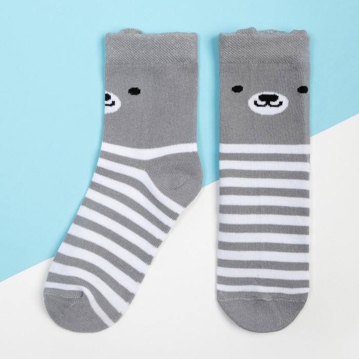 Носки детские KAFTAN «Мишка», серые, размер 18-20 (5-7 лет)