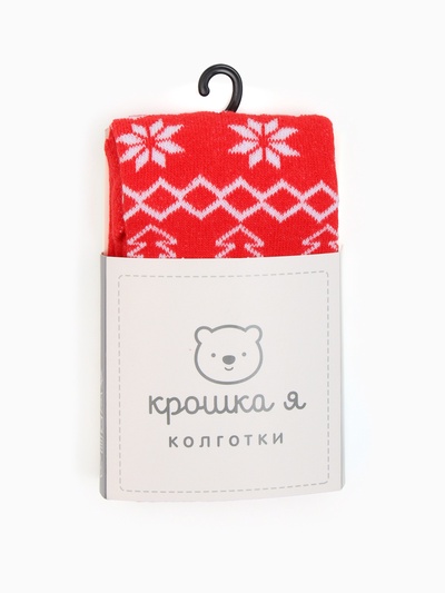 Колготки «Крошка Я. Мишка», красный, рост 62-68 см