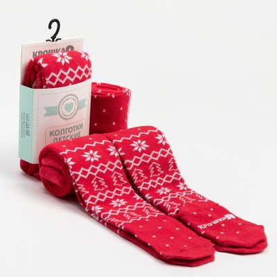 Колготки Крошка Я «Мишка», красный, рост 74-80 см