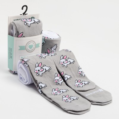 Колготки Крошка Я «Зайка», серый, рост 62-68 см