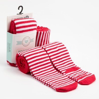 Колготки Крошка Я «Дед Мороз», красный, рост 68-74 см