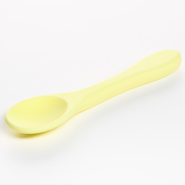 Набор для кормления: миска на присоске с крышкой, ложка, цвет желтый - фото 1907467632