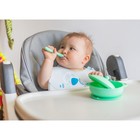 Набор для кормления: миска на присоске с крышкой, ложка, цвет зеленый - фото 21646375