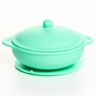 Набор для кормления: миска на присоске с крышкой, ложка, цвет зеленый - Фото 4