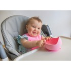 Тарелка детская на присоске, силиконовая, цвет розовый - фото 4355409