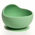Тарелка детская на присоске, силиконовая, цвет зеленый - Фото 2