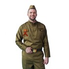 Карнавальный костюм «Солдат», пилотка, гимнастёрка, ремень, георгиевская лента, р. 42-44 - фото 2654364