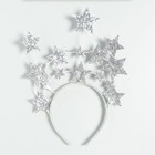 Новогодний ободок «Звёзды», серебро, на новый год - Фото 2