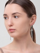Серьги висячие со стразами «Вечерние» нить и кольцо, белые в серебре,10 см  (артикул 7621789)  большой выбор товаров оптом и в розницу по низким ценам с доставкой