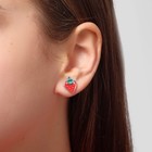 Пусеты 7 пар «Неделька» фрукты, цветные в серебре - фото 24368477