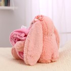 Мягкая игрушка с пледом «Зайка», цвет розовый - Фото 4
