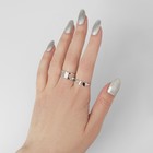 Кольца парные «Нежность», 2 шт. цвет серебро, безразмерные - Фото 2