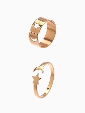 {{photo.Alt || photo.Description || 'Набор колец 2 штуки «Неразлучники» лунная ночь, цвет золото, безразмерные'}}