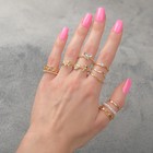 Набор колец 10 штук «Тренд» лето, цвет белый в золоте, размер МИКС - фото 24151372