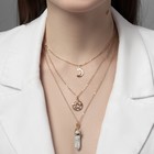 Кулон «Маятник» луна и пентаграмма, цвет белый в золоте, 52 см - Фото 3