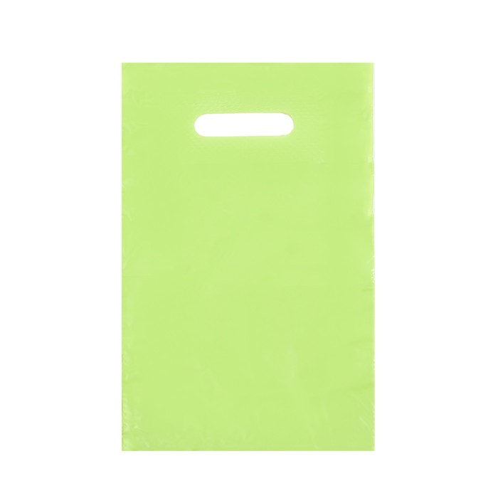 Пакет полиэтиленовый с вырубной ручкой, Салатовый 20-30 См, 30 мкм - Фото 1