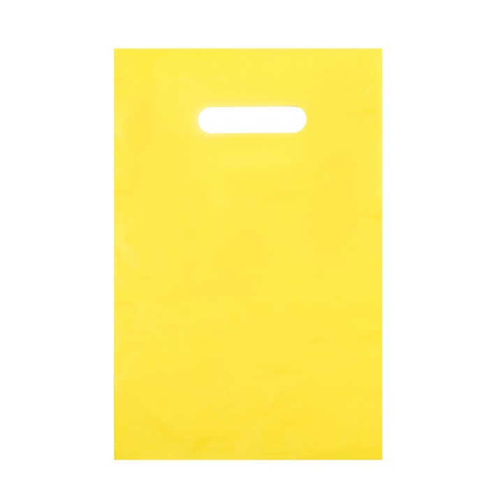 Пакет полиэтиленовый с вырубной ручкой, Желтый 20-30 См, 30 мкм - Фото 1