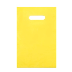 Пакет полиэтиленовый с вырубной ручкой, Желтый 20-30 См, 30 мкм (комплект 50 шт)