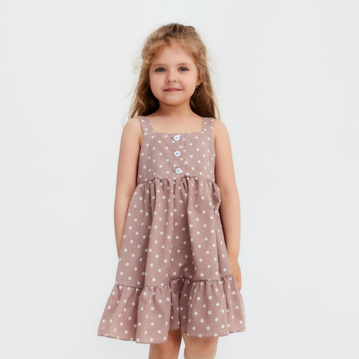 Сарафан для девочки KAFTAN «Горошек», размер 30 (98-104), цвет кофе