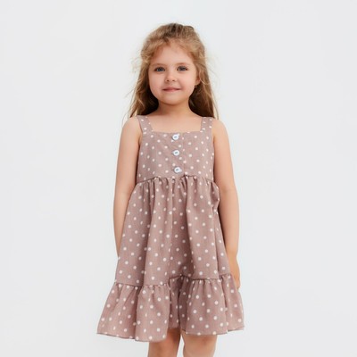 Сарафан для девочки KAFTAN «Горошек», размер 32 (110-116), цвет кофе