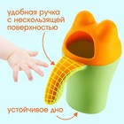 Ковш для купания и мытья головы, детский банный ковшик, хозяйственный «Котенок», цвет зеленый - фото 21648215