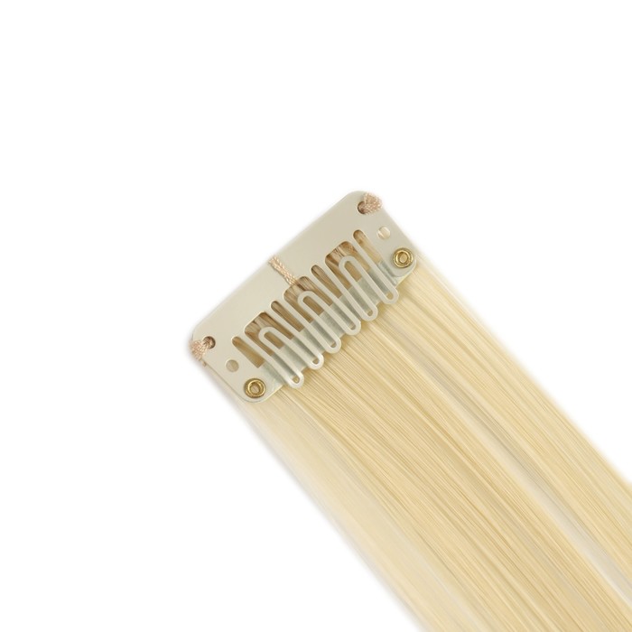 Локон накладной, прямой волос, на заколке, 50 см, 5 гр, цвет блонд 29339