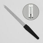 Пилка металлическая для ногтей, прорезиненная ручка, 17 см, цвет серебристый/чёрный - Фото 2