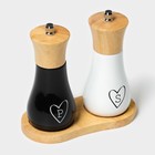 Набор мельниц для специй Magistro, 2 предмета, чёрный, белый - Фото 3