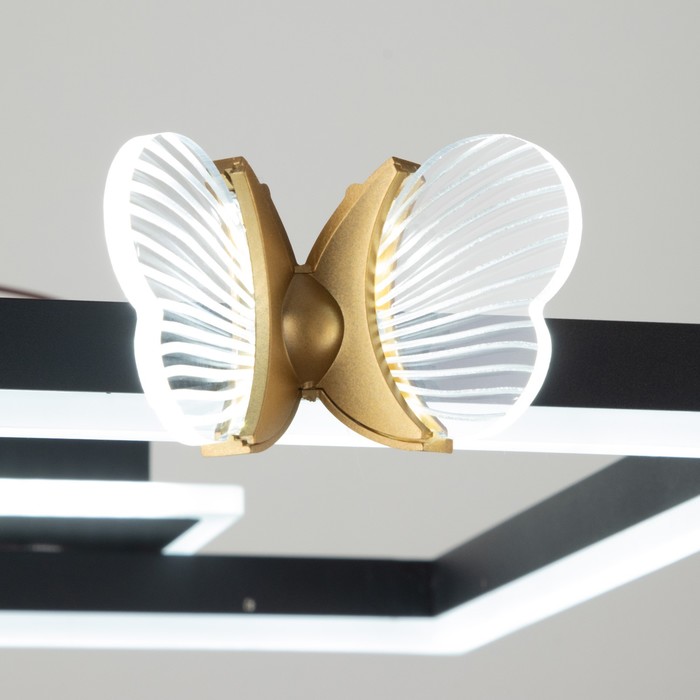 Люстра "Бабочки Уно" 36Вт LED 6000К черный 45х45х6см BayerLux - фото 1901625740