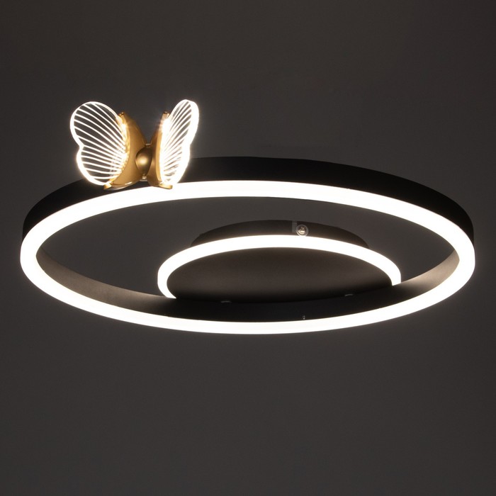 Люстра "Бабочки Уно" 36Вт LED 6000К черный 45х45х6см BayerLux - фото 1906021442