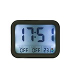 Часы - будильник электронные настольные с термометром, 10.3 х 8.3 см, 2ААА - фото 318934110