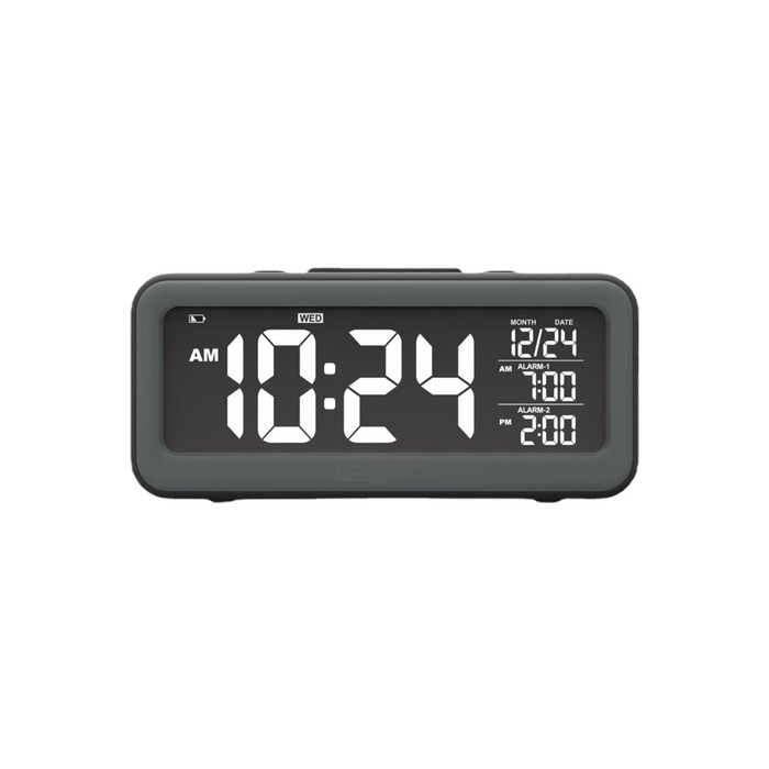 Часы настольные, электронные, с будильником, календарём, от USB, 15.3 х 8.1 х 6.3 см