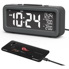 Часы настольные, электронные, с будильником, календарём, от USB, 15.3 х 8.1 х 6.3 см - фото 51455932