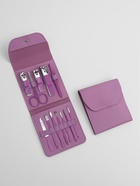 Набор маникюрный, 12 предметов, в футляре, сиреневый - Фото 3