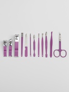 Набор маникюрный, 12 предметов, в футляре, сиреневый - Фото 4