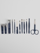 Набор маникюрный, 12 предметов, в футляре, синий - Фото 4