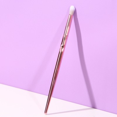 Кисть для макияжа маленькая бочонок розовое золото 18 х 0,5 см