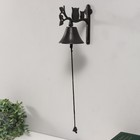 Колокол настенный чугун «Сова с совёнком на ветке», 20×10.5×17 см - Фото 2